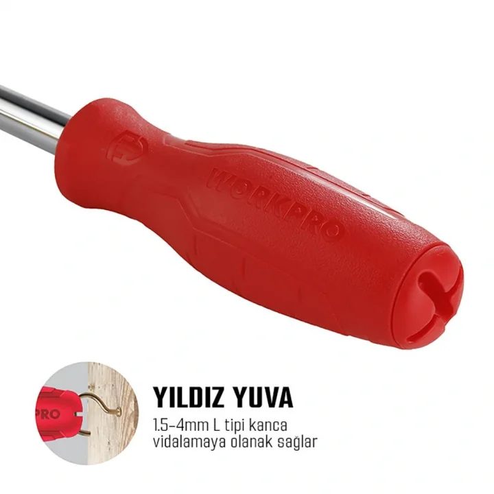 WORKPRO WP221066 6-IN-1 Çok Fonksiyonlu Değişken Uçlu Profesyonel Tornavida Seti