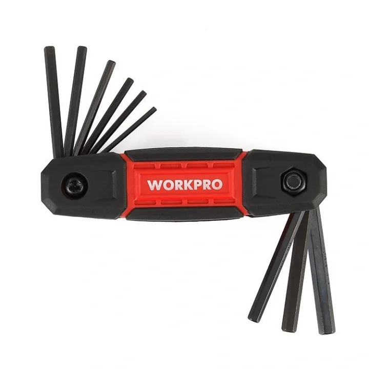 WORKPRO WP222029 9 Parça CR-V İnç Çakı Tipi Profesyonel Allen Anahtar Takımı