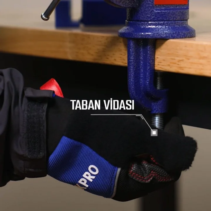 WORKPRO WP233010 65mm 360° Döner Tabanlı Örslü Profesyonel Mini Tezgâh Mengene