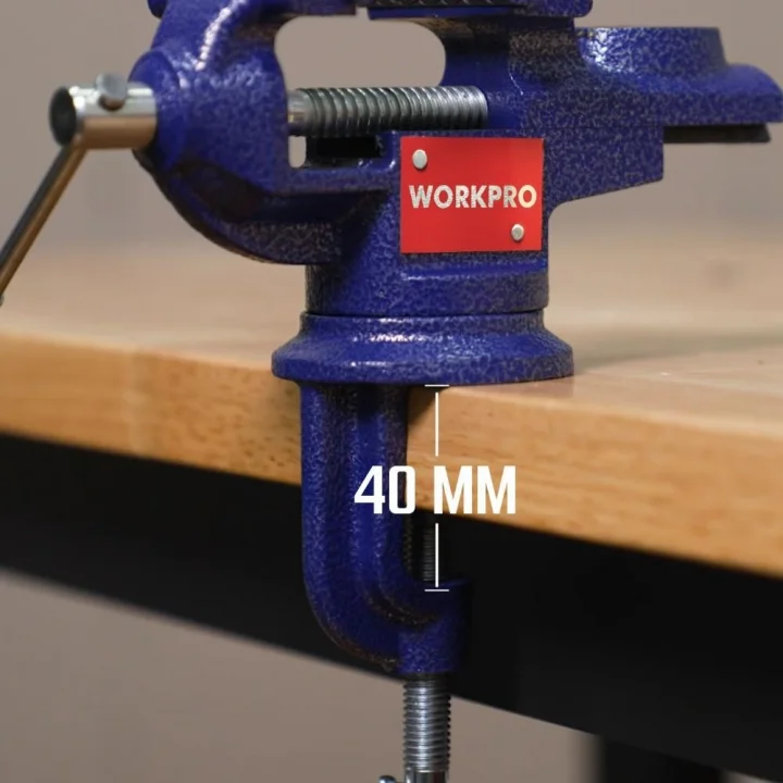 WORKPRO WP233010 65mm 360° Döner Tabanlı Örslü Profesyonel Mini Tezgâh Mengene