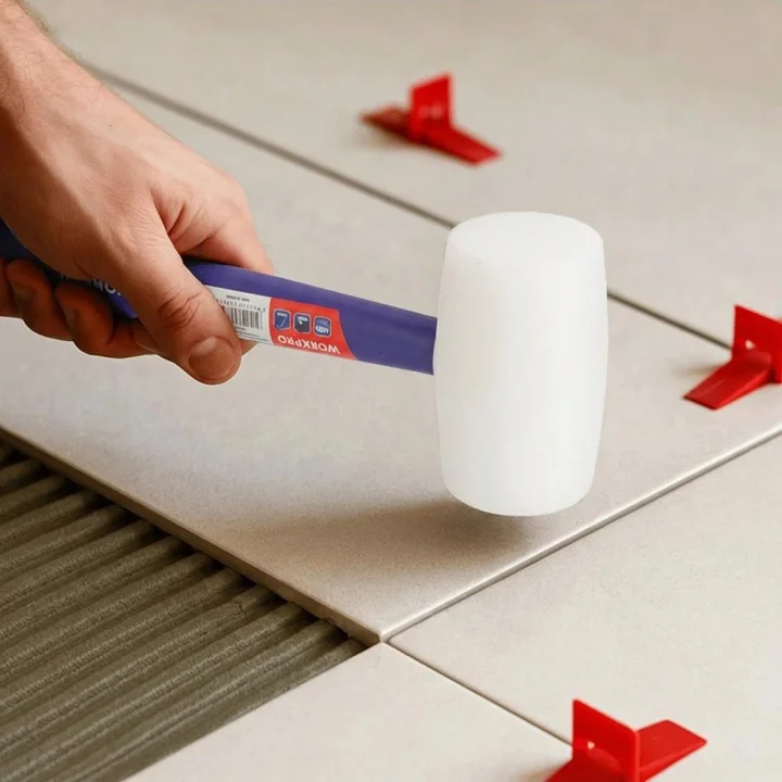 WORKPRO WP241040 57mm 450Gr PVC PP Saplı Beyaz Kauçuk Tokmak