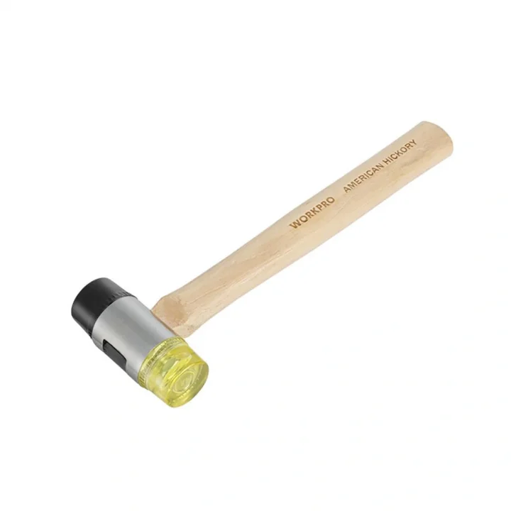 WORKPRO WP241050 35mm Ahşap Saplı Çift Başlı Hassas Lastik Çekiç