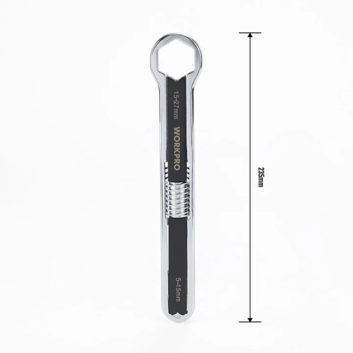 WORKPRO WP272016 5/27mm CR-V Üniversal Ayarlanabilir Çift Başlı Anahtar