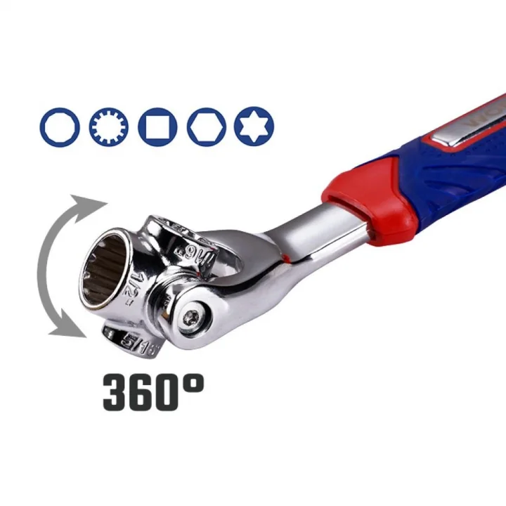 WORKPRO WP272018 8 IN 1 Mafsallı Çok Fonksiyonlu Profesyonel Lokma Anahtarı