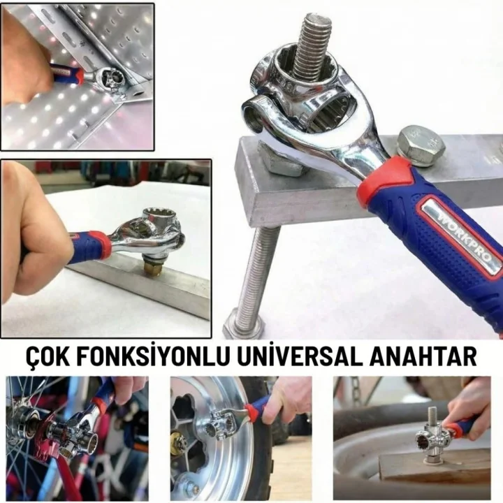 WORKPRO WP272018 8 IN 1 Mafsallı Çok Fonksiyonlu Profesyonel Lokma Anahtarı