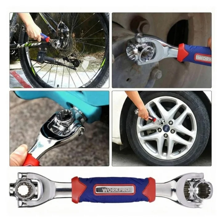 WORKPRO WP272018 8 IN 1 Mafsallı Çok Fonksiyonlu Profesyonel Lokma Anahtarı