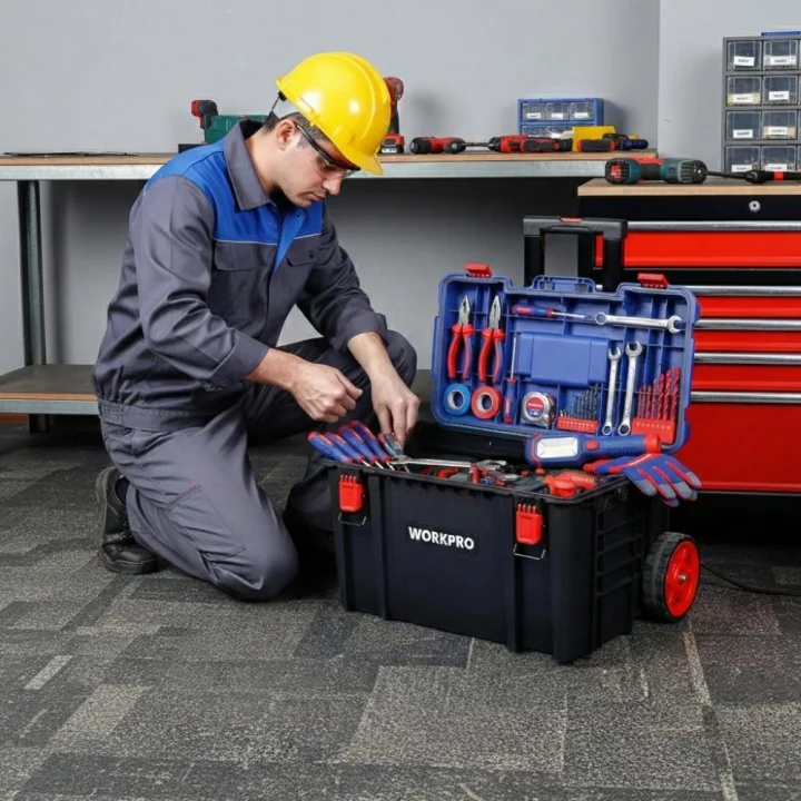 WORKPRO WP283032 54Lt 56x44,2x50cm Tekerlekli Kilitli Profesyonel Takım Çantası