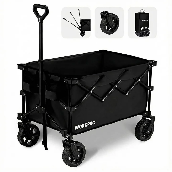 WORKPRO WP285015 80Kg 4 Tekerli Katlanabilir Ağır Hizmet Taşıma Arabası