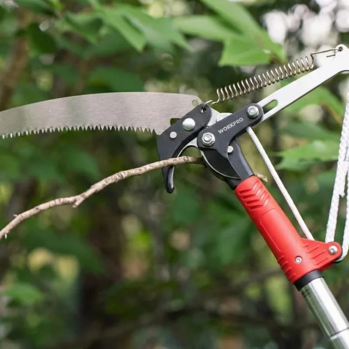 WORKPRO WP333006 270cm 2 IN 1 Teleskobik Saplı Profesyonel Ağaç Budama Testeresi ve 25mm Dal Budama Makası