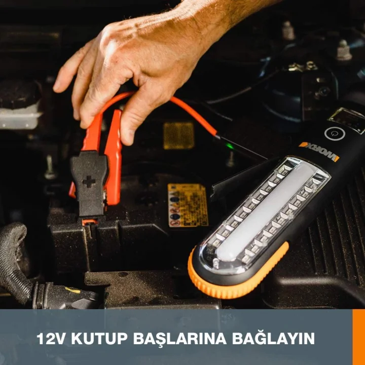 WORX WX852.1 12V 500Amp Lityum-Polymer Akü Takviye + Powerbank + Led Lamba
