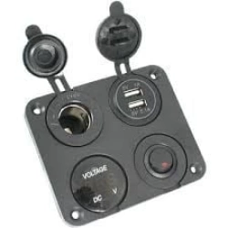 12V 2 USB ŞARJ SOKETİ+VOLTMETRE ÇAKMAKLIK +ON OFF DÜĞMESİ
