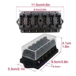 6 Kanallı Bıçak Sigorta Kutusu - Şeffaf Kapaklı | 12V 24V