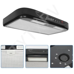 Aspiratör Davlumbaz Led Işıklı 3 Fanlı Paslanmaz Çelik Filtre Dokunmatik