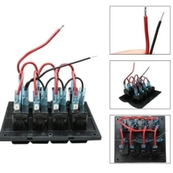 Bfy 4lü Switch Panel,Mavi Işıklı ve Otomatik Sigortalı