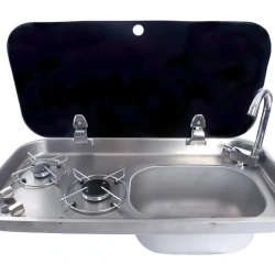 Cam Kapaklı Çiftli Gömme Ocaklı Evye – FSM 3453