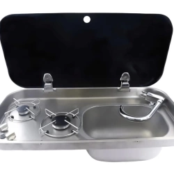 Cam Kapaklı Çiftli Gömme Ocaklı Evye – FSM 3453