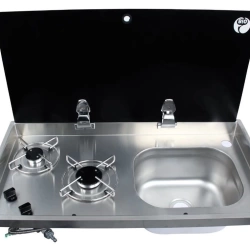 Cam Kapaklı İkili Gömme Ocaklı Evye – FSM 3455