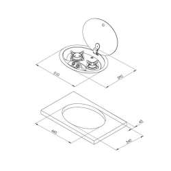 CAN Oval Çift Gözlü Cam Kapaklı Ocak