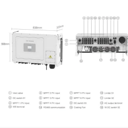Chisage 100KW 6xMPPT Trifaze On-Grid İnverter