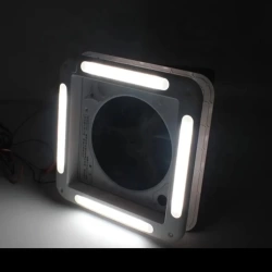 Karavan Tavan Heki 12V 42*42 cm Led Işıklı Çift Yönlü Fanlı Sineklikli