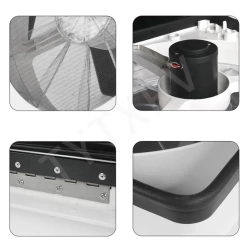 Karavan Tavan Heki 12V 42*42 cm Led Işıklı Çift Yönlü Fanlı Sineklikli