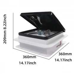 Karavan Tavan Heki 36x36cm Led Işıklı Çift Yönlü Fanlı Sineklikli