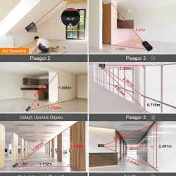 KOBB KBL100 100m Profesyonel Li-ion Şarjlı Lazer Metre