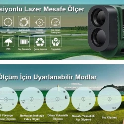 KOBB KBL1000 1Km Profesyonel Optik Dürbünlü Golf Lazer Metre + Hız Tespit Cihazı