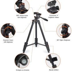 KOBB KBL16T 160CM Su Terazili Profesyonel Alüminyum Lazer Tripod