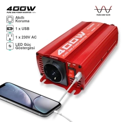 KOBB KBN400 12V/220V 400Watt Tam Sinüs Dönüştürücü İnvertör
