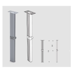 Lippert 70x33mm Menteşeli Ortadan Kırmalı Karavan Masa Ayağı