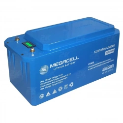 Megacell 12.8V 200Ah LiFePO4 Lityum Demir Fosfat Akü(ABS Kasa)