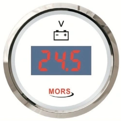 Mors Beyaz Dijital Voltmetre 12-24V