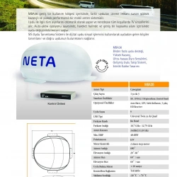 NETA MBA36 AutoSkew Tek Çıkışlı Karavan Uydu Anteni