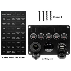 Revex 12/24V Sigortalı 5 Anahtarlı Kontrol Paneli