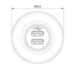 Sanel 12/24V USB Şarj Ünitesi Mavi Ledli (2,1A)