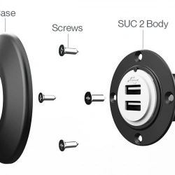 Sanel 12/24V USB Şarj Ünitesi Mavi Ledli (2,1A)