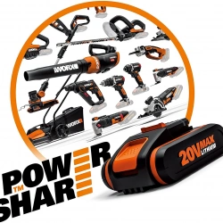 WORX WX380.9C 20Volt 2.0Ah. 2.2J Li-ion Tek Akülü Şarjlı Profesyonel SDS-Plus Pnömatik Kırıcı/Delici