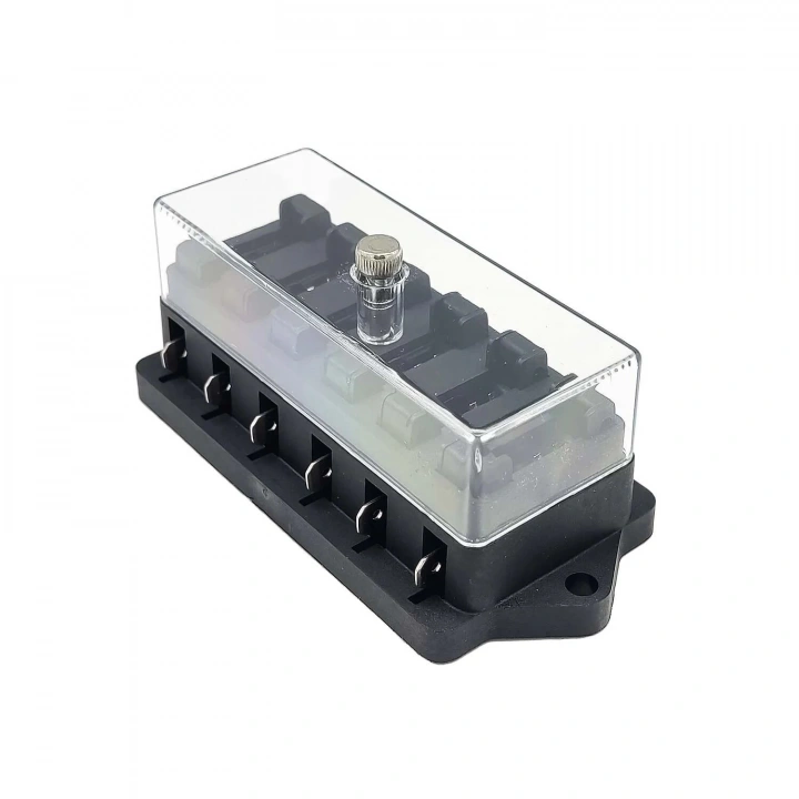6 Kanallı Bıçak Sigorta Kutusu - Şeffaf Kapaklı | 12V 24V