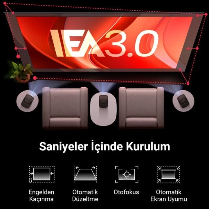 Anker Nebula Mars 3 Air Akıllı Taşınabilir Wifi Kablosuz Projeksiyon Cihazı