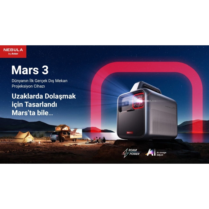 Anker Nebula Mars 3 Akıllı Taşınabilir WiFi Kablosuz Projeksiyon Cihazı
