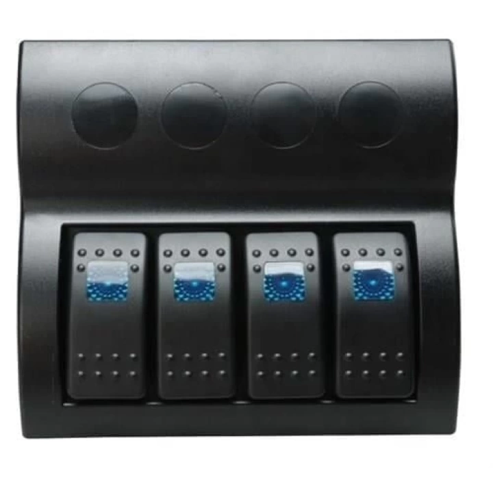 Bfy 4lü Switch Panel,Mavi Işıklı ve Otomatik Sigortalı