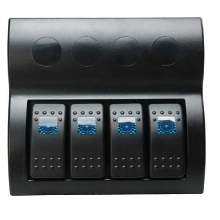 Bfy 4lü Switch Panel,Mavi Işıklı ve Otomatik Sigortalı