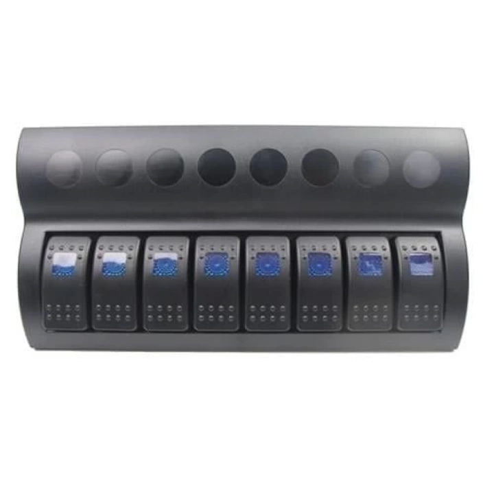 Bfy 8li Switch Panel,Mavi Işıklı ve Otomatik Sigortalı