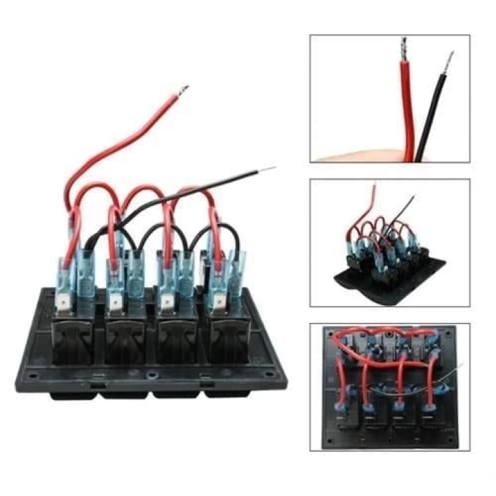 Bfy 8li Switch Panel,Mavi Işıklı ve Otomatik Sigortalı