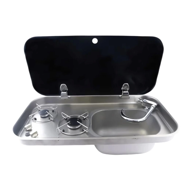 Cam Kapaklı Çiftli Gömme Ocaklı Evye – FSM 3453