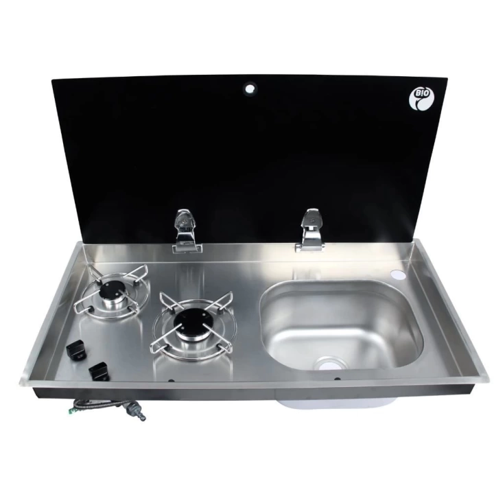 Cam Kapaklı İkili Gömme Ocaklı Evye – FSM 3455