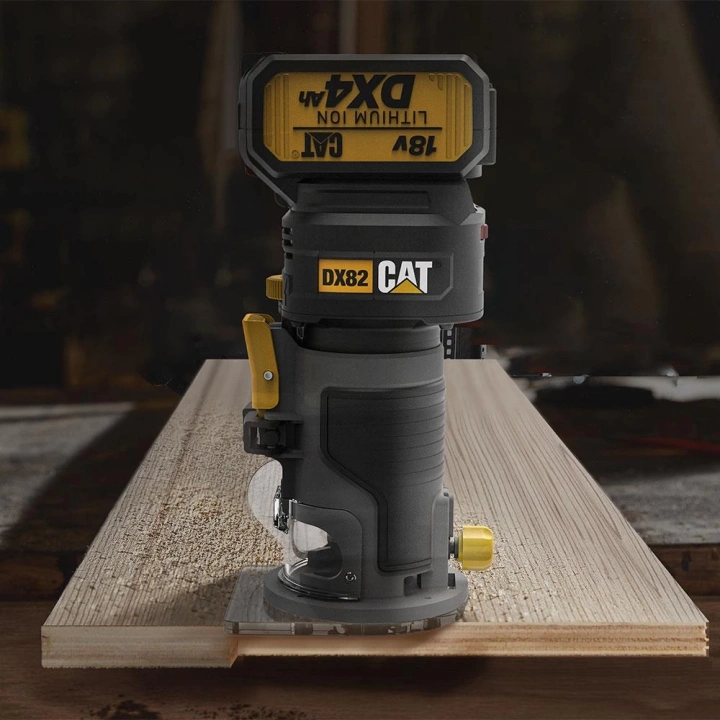 CAT DX82B.3 18Volt Şarjlı Kömürsüz 6mm Devir Ayarlı Profesyonel Avuç İçi El Frezesi Formika Tıraşlama (Akü Dahil Değildir)