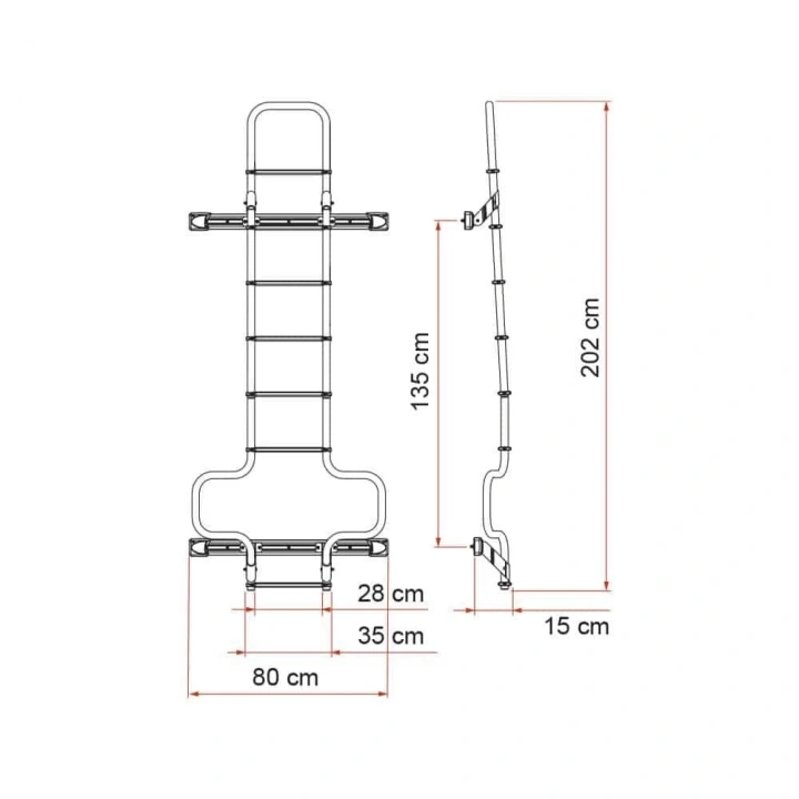 Fiamma Deluxe DJ Ducato H3 Jumper – Boxer Sabit 7 Adımlı Merdiven