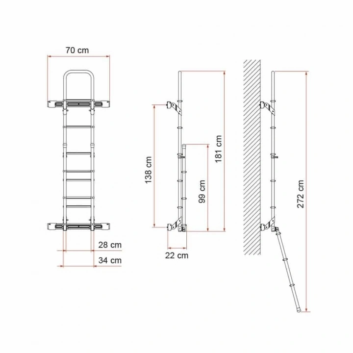 Fiamma Deluxe Sprinter 8 Adımlı Katlanır Merdiven